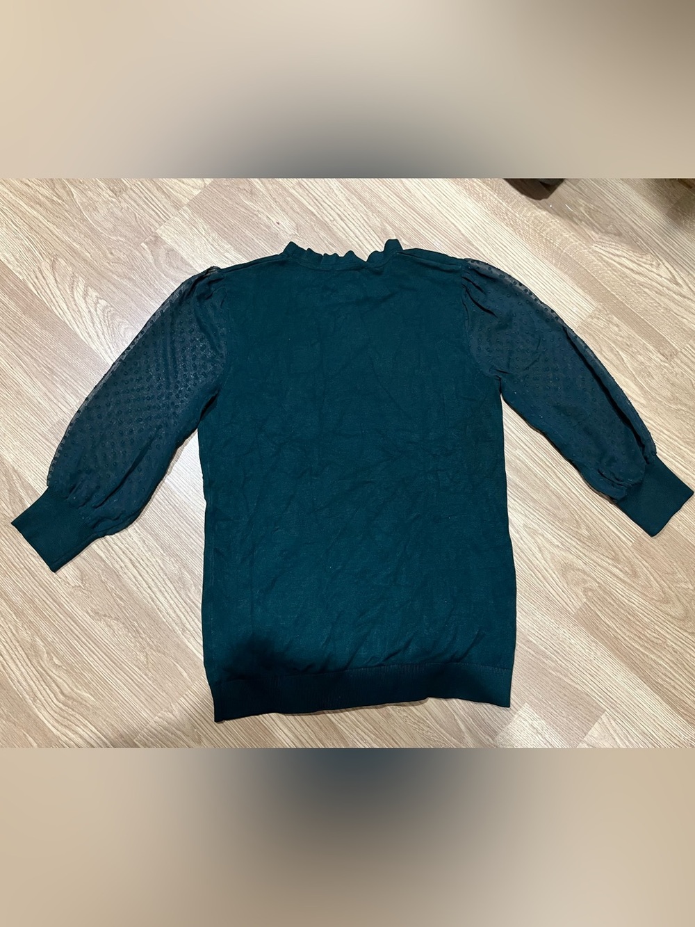 Adrianna Papell Women's Clip Dot Sleeve Twofer Sweater - Picture 9 of 10